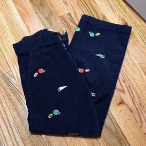 The Beaufort Bonnet Company Navy Corduroy Pants with Embroidery